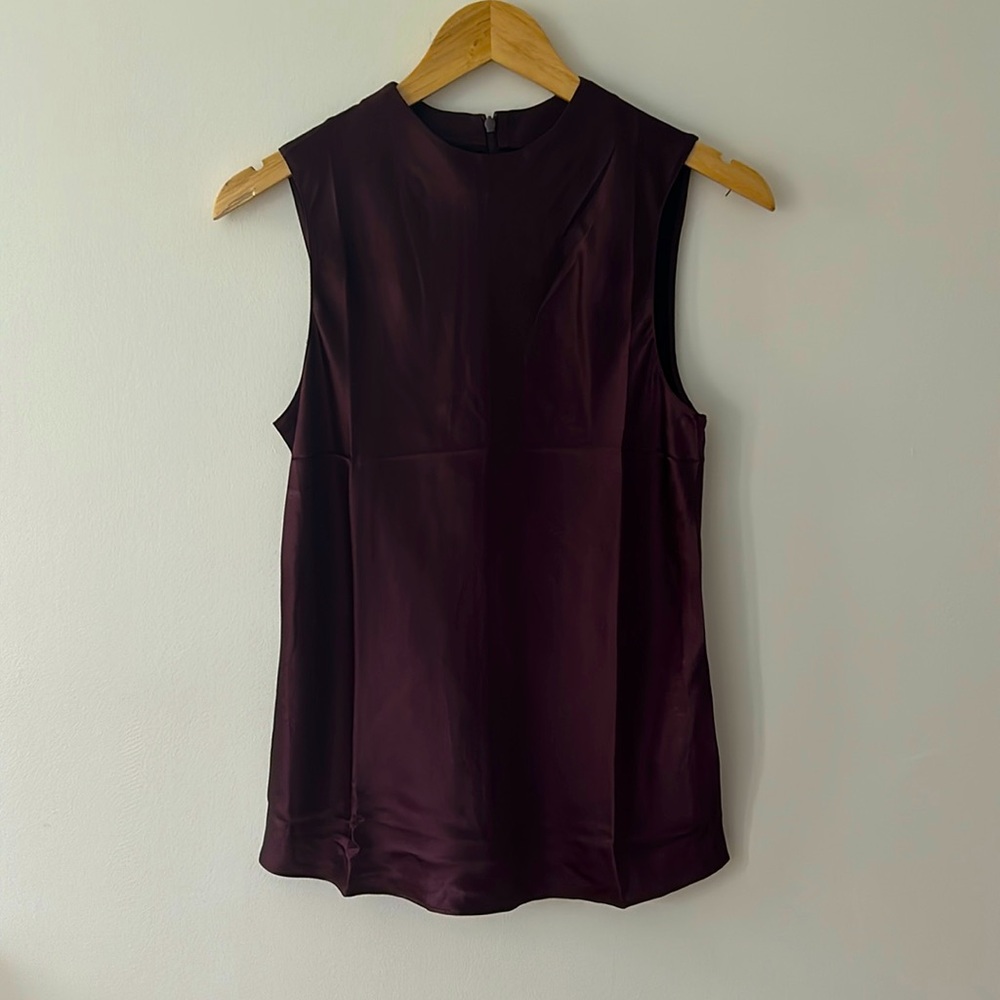 Silk satin Banana Republic Emie burgundy mulberry sleeveless top size small